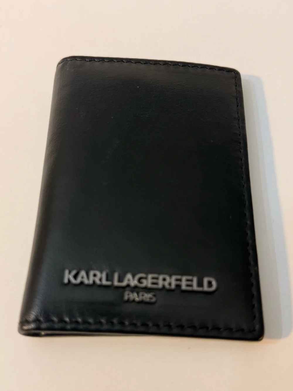 Karl Lagerfeld Black Leather Slim Card Holder wallet
